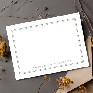 Carte De Correspondance Vert double bordure classique