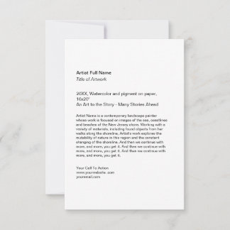 Carte De Correspondance Vertical Artwork Exhibition Art Show Placards
