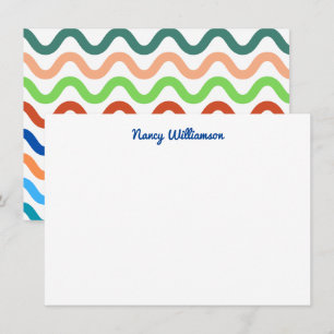 Carte De Correspondance Vibes Retro super Colorful Wavy Ajouter un nom