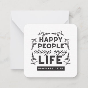 Carte De Correspondance Vie heureuse avec la foi – Proverbes 15:15 Art
