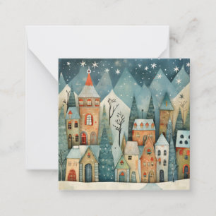 Carte De Correspondance Village de Noël personnalisé