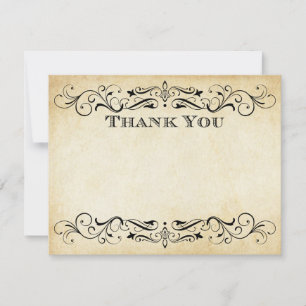 Carte De Correspondance Vintage Rustic Black Flourish Mariage
