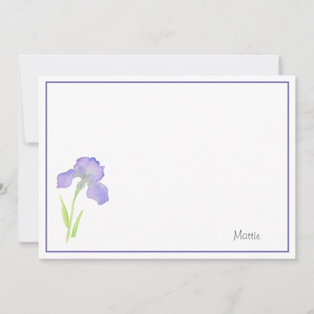 Carte De Correspondance Violet Iris (Devant)