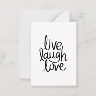 Carte De Correspondance Vivez Riez Aimez – Typographie Inspirante Classiqu