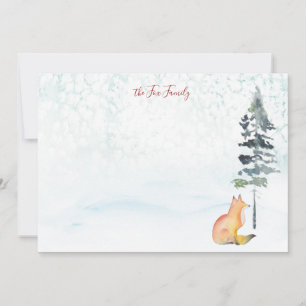 Carte De Correspondance Vœux de Noël Personnalisés Renard