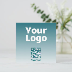 Carte De Correspondance Votre logo avec code QR modifiable et Ombre de dég