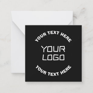 Carte De Correspondance Votre logo ou image et texte modifiable Noir & B
