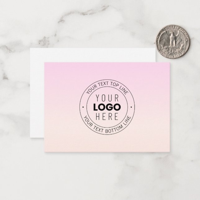 Carte De Correspondance Votre logo téléchargé | Texte circulaire modifiabl (Devant/Arrière en situation)