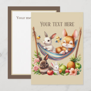 Carte De Correspondance Votre message ici, animaux bébés mignons