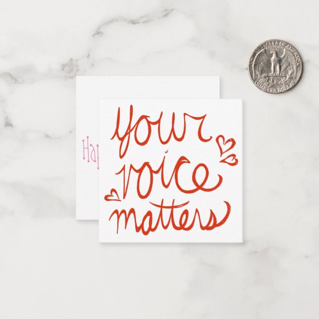 Carte De Correspondance Votre voix compte Valentine (Devant/Arrière en situation)