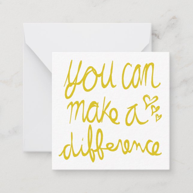 Carte De Correspondance Vous pouvez faire une différence Valentine (Devant)
