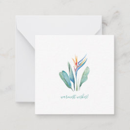 Carte De Correspondance Warmest Wishes Bird of Paradise Mini Christmas