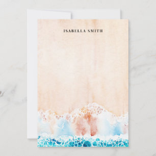 Carte De Correspondance Watercolor Beach Sand Personnalisé