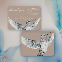 Carte De Correspondance Watercolor Classic Hummingbird Memorial Merci