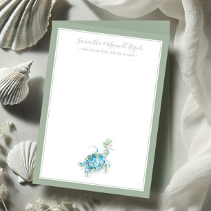 Carte De Correspondance Watercolor Sea Turtle Stationique personnelle