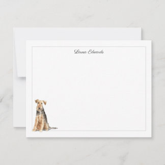 Carte De Correspondance Welsh Terrier Gray Border Personalized