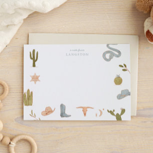 Carte De Correspondance Western Cowboy Blue Enfants