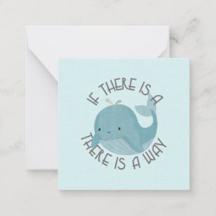Carte De Correspondance Whale Pun : S'il y a une baleine, il y a un moyen