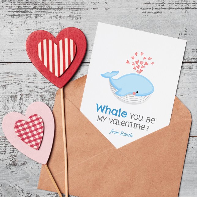 Carte De Correspondance Whale Tu Es Ma Valentine ? (Créateur téléchargé)