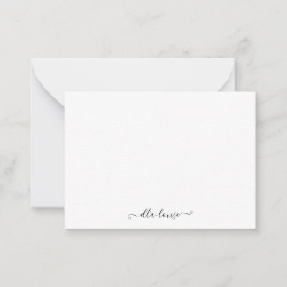 Carte De Correspondance Whimsical Elegine Black Script Nom