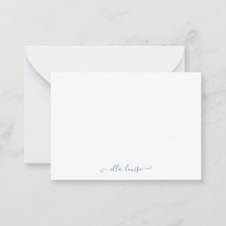 Carte De Correspondance Whimsical Elegine Blue Nom du script