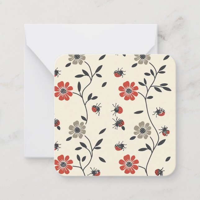 Carte De Correspondance Whimsical Ladybug Delight (Devant)