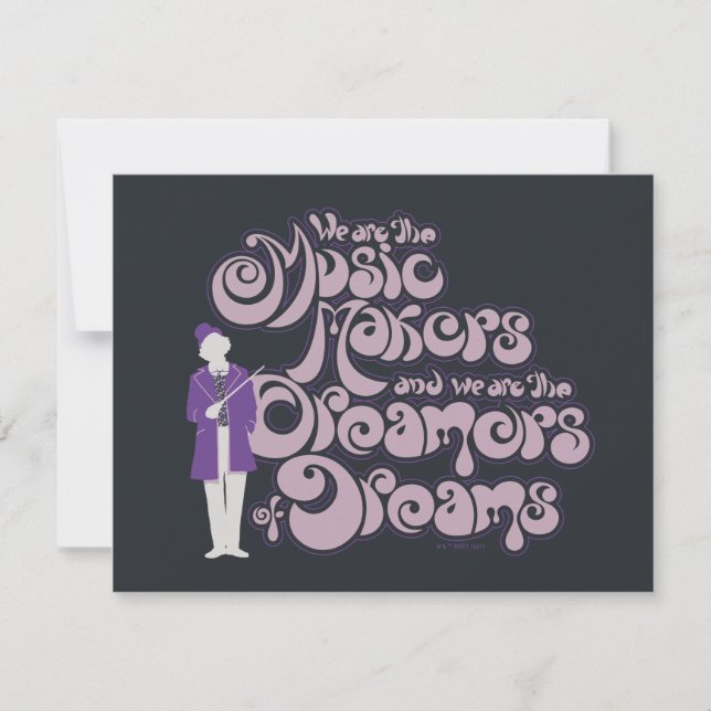 Carte De Correspondance Willy Wonka - Les créateurs de musique, les rêveur (Devant)