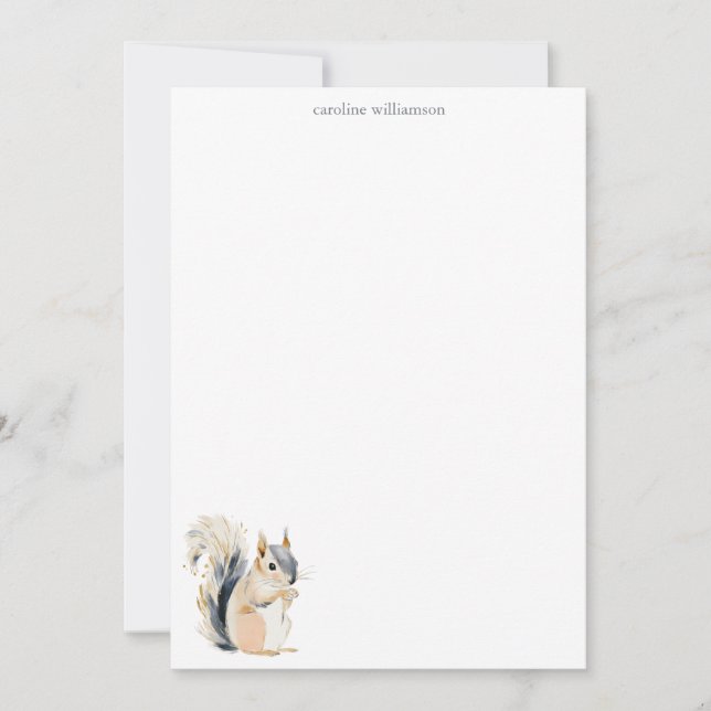 Carte De Correspondance Woodland Squirrel Nature Personalized Stationery (Devant)