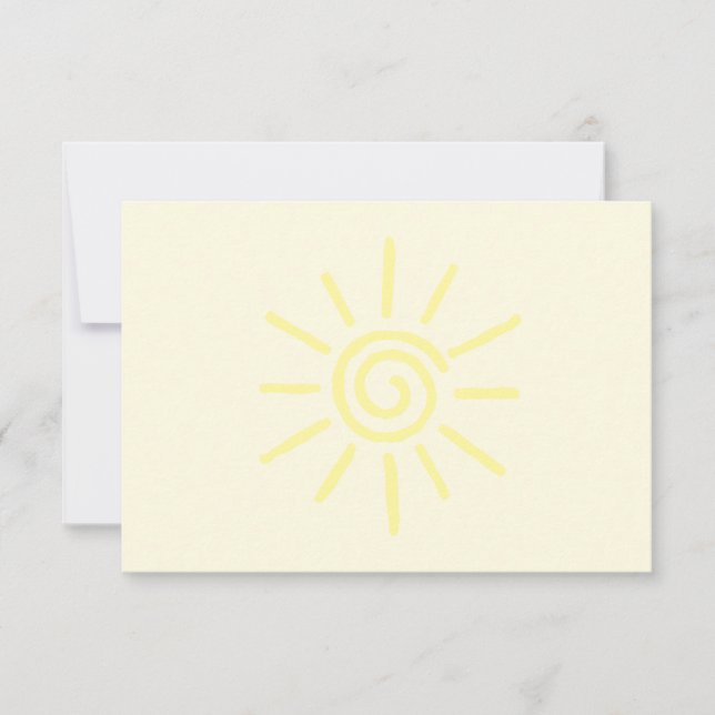 Carte De Correspondance Yellow Sun Drawing Custom (Devant)