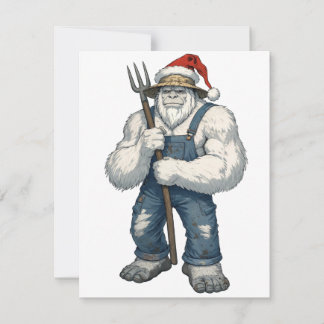 Carte De Correspondance Yeti Abominable Fermier de la neige drôle de vacan