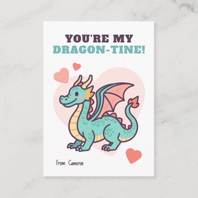 Carte De Correspondance You're My Dragon-Tine Kids Valentine (Devant)