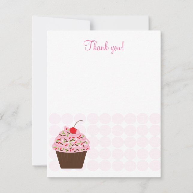 Carte De Correspondance Yummy Cupcake 4x5 Flat Merci note (Devant)