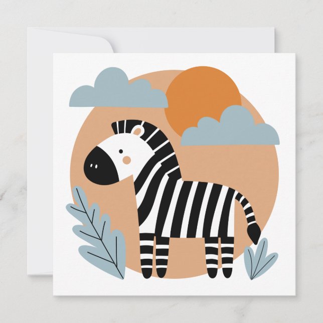 Carte De Correspondance Zèbre Fantaisiste Influence Scandinave (Devant)