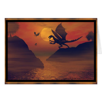 Carte de coucher de soleil Dragon