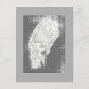 Carte de coucher de soleil Lion & Lampe