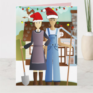CARTE DE COUPLE CHRISTMAS AMÉRICAINE GOTHIQUE