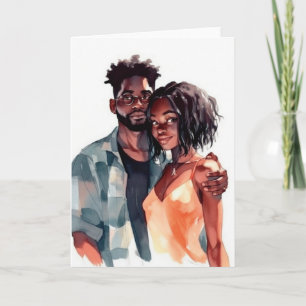 Carte de couple noir pour anniversaire de la Saint