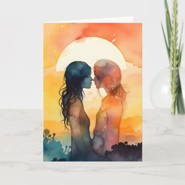 Carte de couple pour la Saint-Valentin LGBTQ (Devant)