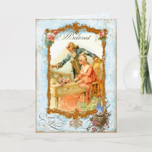 Carte de couple romantique Marie-Antoinette (Devant)