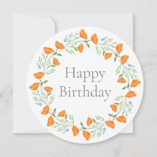 Carte de couronne de fleurs d'aquarelle à trois pa