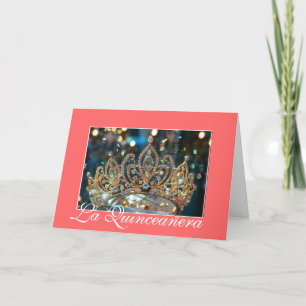 Carte de couronne or Quinceanera