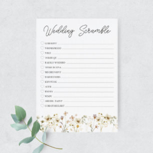 Carte de course Mariage Fleur sauvage aquarelle