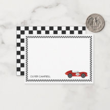 Carte de course rouge personnalisée pour garçons