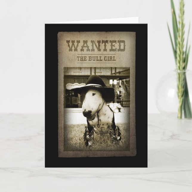 Carte de cow-boy à l'envers de style occidental "T (Devant)