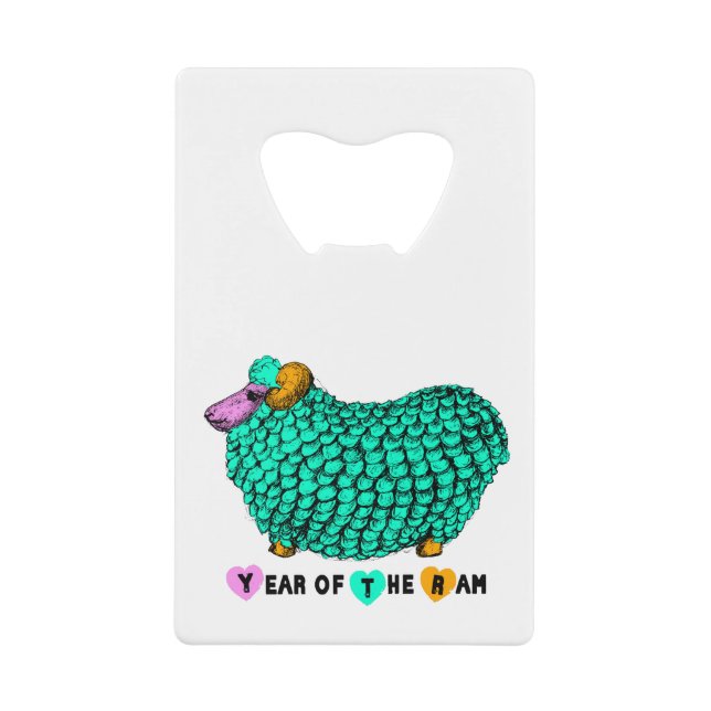 Carte de crédit 2015 Ram Sheep Chèvre Année Ouvert (Devant)
