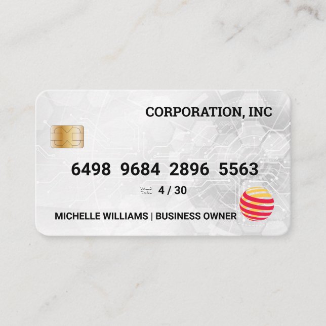 Carte de crédit | Arrière - plan technologique mod (Devant)