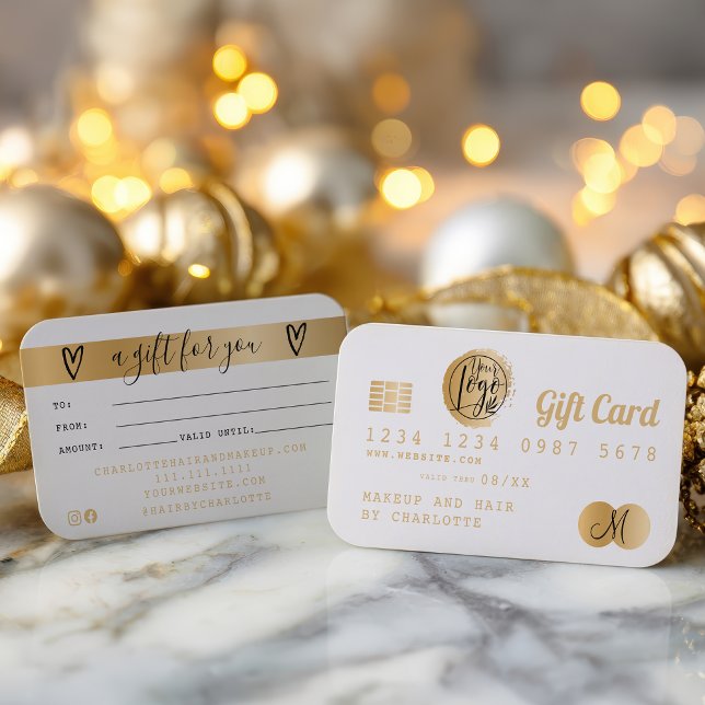 Carte de crédit blanc feuille d'or carte cadeau (Créateur téléchargé)