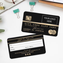 Carte de crédit Certificat cadeau Ajouter un logo