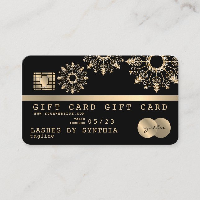 Carte de crédit de Noël Carte cadeau de neige Cert (Devant)