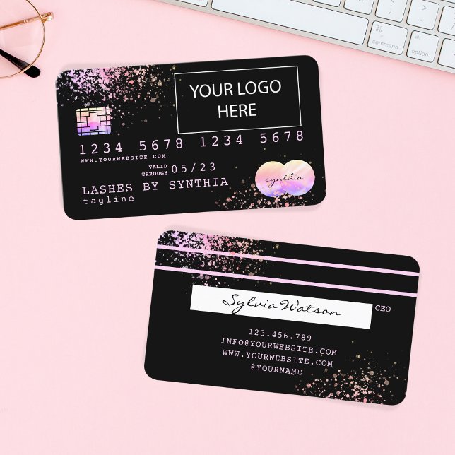 Carte de crédit Holograph Foil Splash ajoutez votr (Créateur téléchargé)